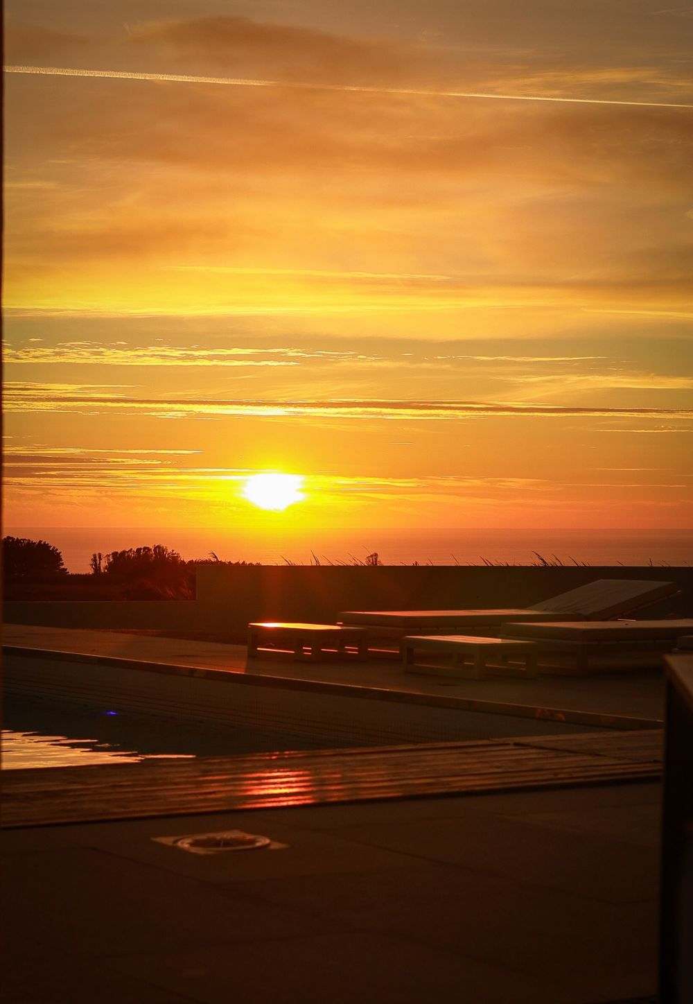 Sunset over the Atlantic from the pool terrace